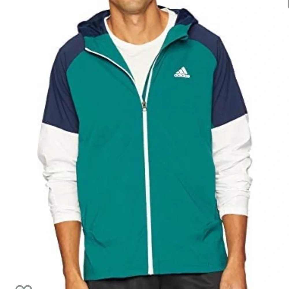 Adidas Color block Zip Up Windbreaker Hoodie Men’s Size 2XL